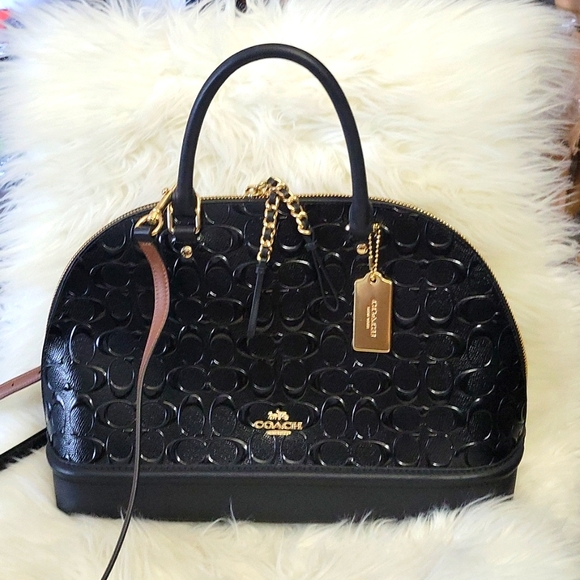 Coach Handbags - Coach Black "C" embossed used once. Strd in humidified room. Pet & smoke free hm